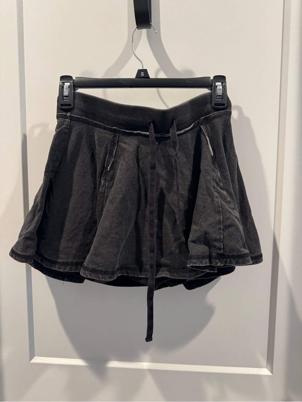 Altar’d State Black Drawstring Athletic Skort with Flared Hem